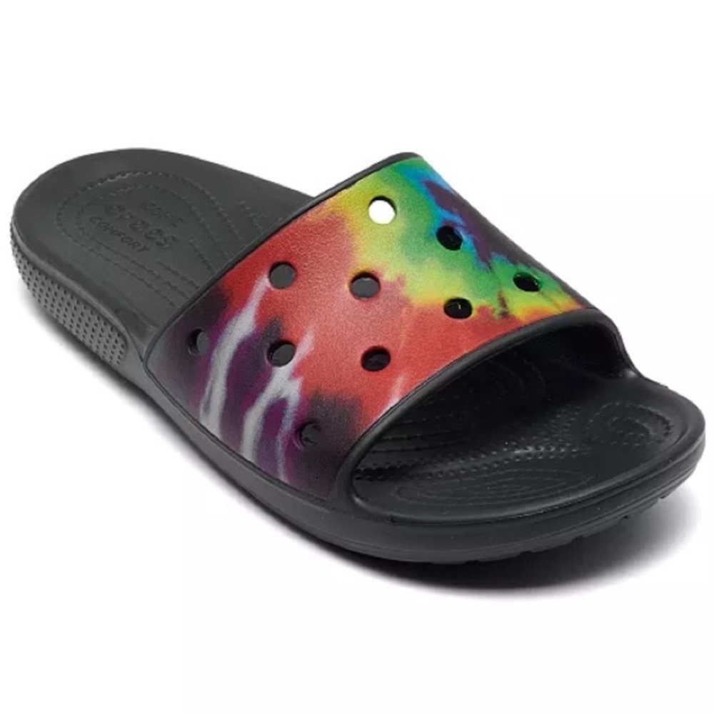 CROCS Kids' Multicolor Tie-Dye Slide Sandals - Picture 5 of 8